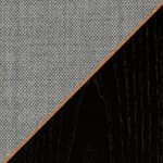 oak - painted black / light grey wool cushion