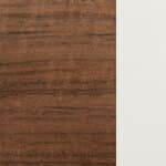 walnut shelves / white uprights