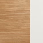 oak shelves / white uprights