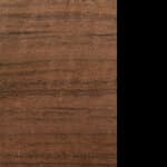 walnut shelves / black uprights