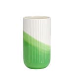 vase, ribbed - green