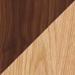 walnut top / oak base, clear oil + two walnut leaves