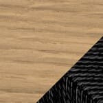 oak, lacquer / black papercord seat