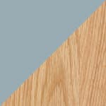 light blue top / oak base
