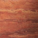 31.5" diameter - stone / burnt red travertine