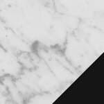 27.6" diameter - carrara top / black base