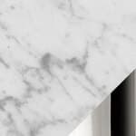 27.6" diameter - carrara top / chrome base