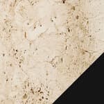 neutral white travertine / black base