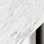 white carrara marble / polished steel base