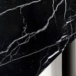 black nero marble / polished steel base