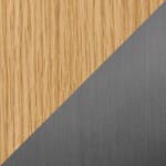 17" diameter / oak top - blonde M71 finish / brushed graphite base