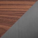 17" diameter / walnut top - 870 finish / brushed graphite base
