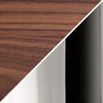 walnut top - 870 finish / polished stainless steel base, flute, & stem