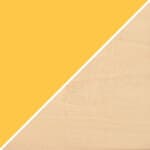 yellow lacquer top / natural birch legs