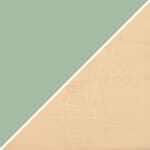 green lacquer top / natural birch legs