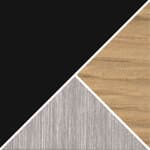 nero ingo laminate top / oiled oak & stainless steel supports