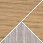 lacquered oak top / lacquered oak & stainless steel supports