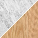 glossy bianco carrara marble top / natural oak base