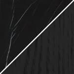 glossy nero marquina marble top / black stained oak base
