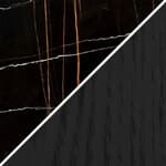 matte sahara noir marble top / black stained oak base
