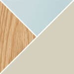 large, 63" x  29.1" - taupe, clear glass / natural oak