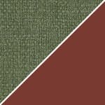 green seat cushion & 3 main back cushions / rust frame