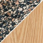 small circle - dark terrazzo top / natural oak base