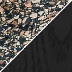 small circle - dark terrazzo top / black oak base