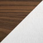 walnut lacquered top / stainless steel base