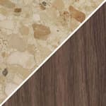 stone top - kunis breccia / oak base - dark stained