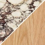 marble top - calacatta viola / oak base - natural