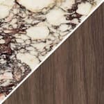 marble top - calacatta viola / oak base - dark stained