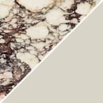 calacatta viola marble top / ivory steel base