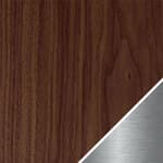walnut, oil / stainless steel