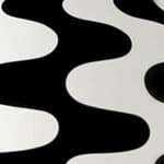patterned black & white / black cord