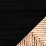oak, painted black / natural papercord seat