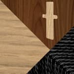 oak & walnut, lacquer / black papercord