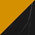 amber shade / marquina black marble base