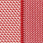 red/cream knit