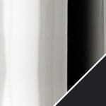 polished aluminum base with black castors
