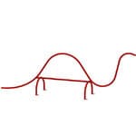 miniature - dinosauro, red