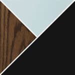 medium, 51.2" x  23.6" - black, clear glass / dark brown oak