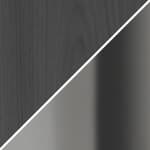 dark wood shelves / titanium frame