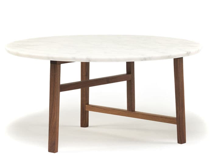 trio round coffee table with marble top 754mm – thumbnail image #1