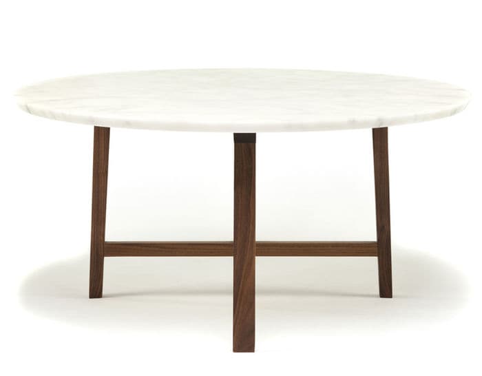 trio round coffee table with marble top 754mm – thumbnail image #2