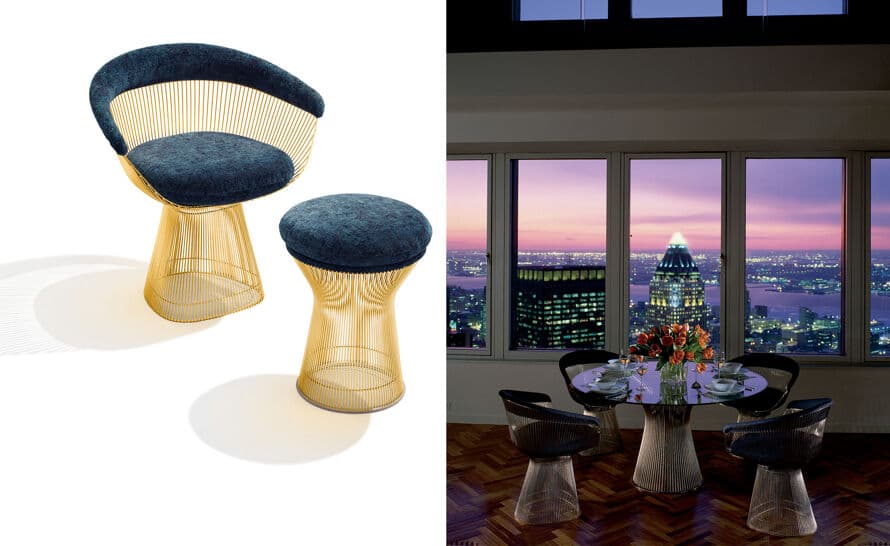 platner gold plated arm chair – thumbnail image #6