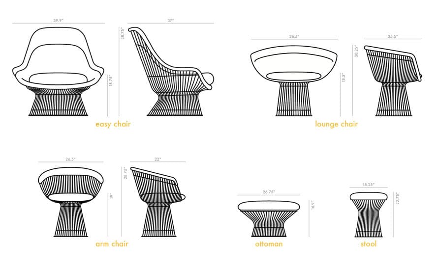 platner gold plated stool – thumbnail image #7