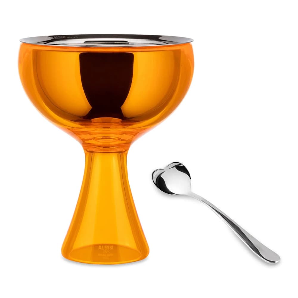 big love ice cream cup and spoon / orange