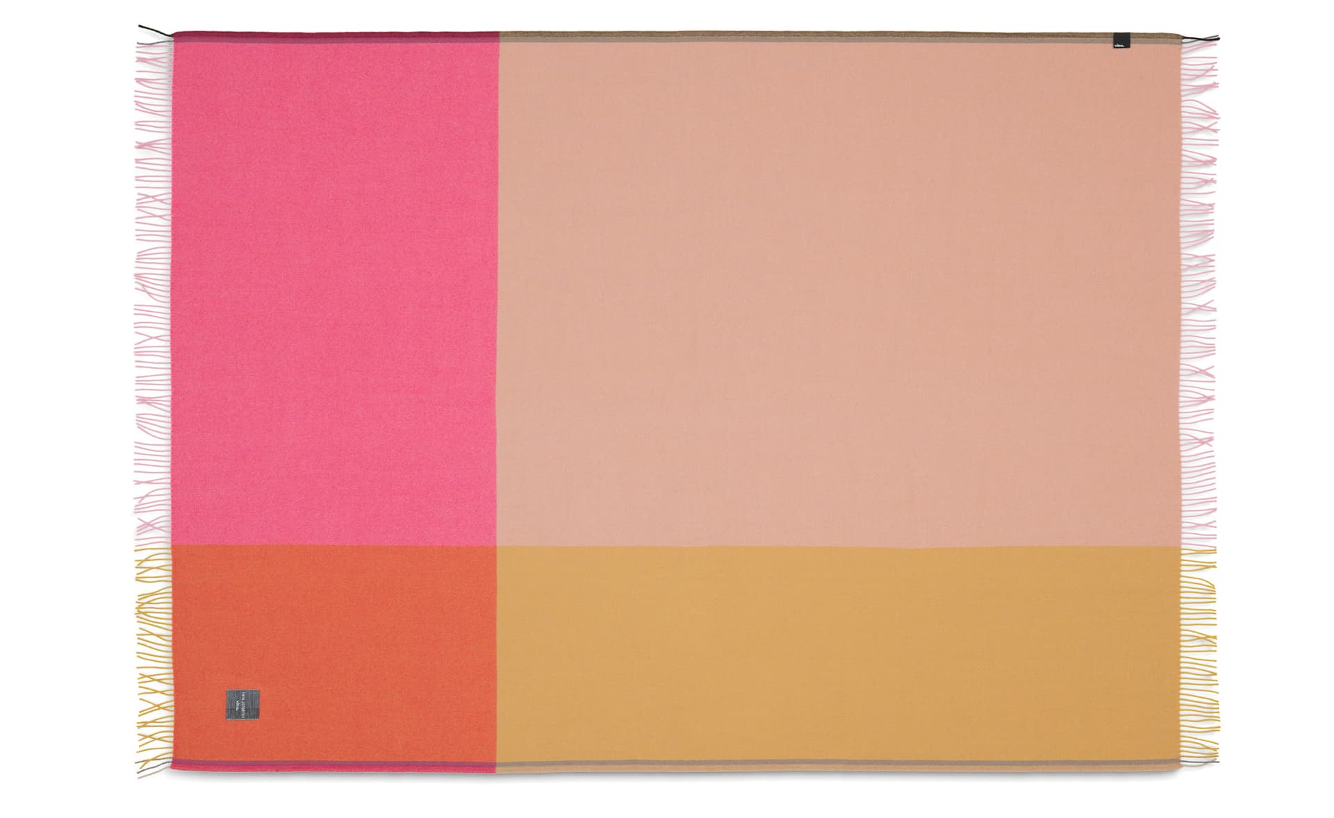 color block blanket / pink/beige