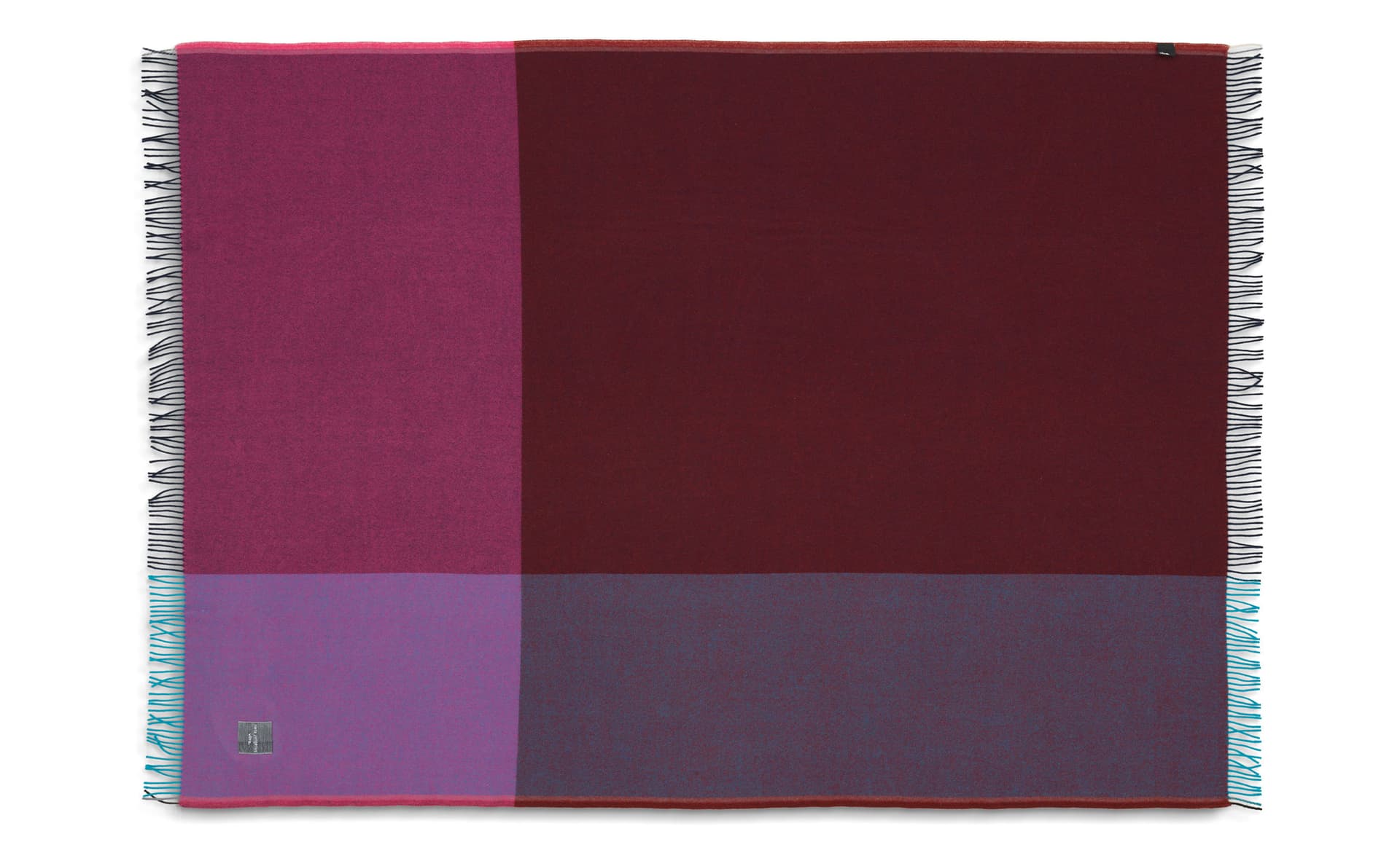 color block blanket / blue/bordeaux